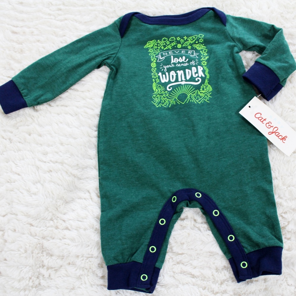 NWT Newborn Baby Boys' Wonder Knit Romper